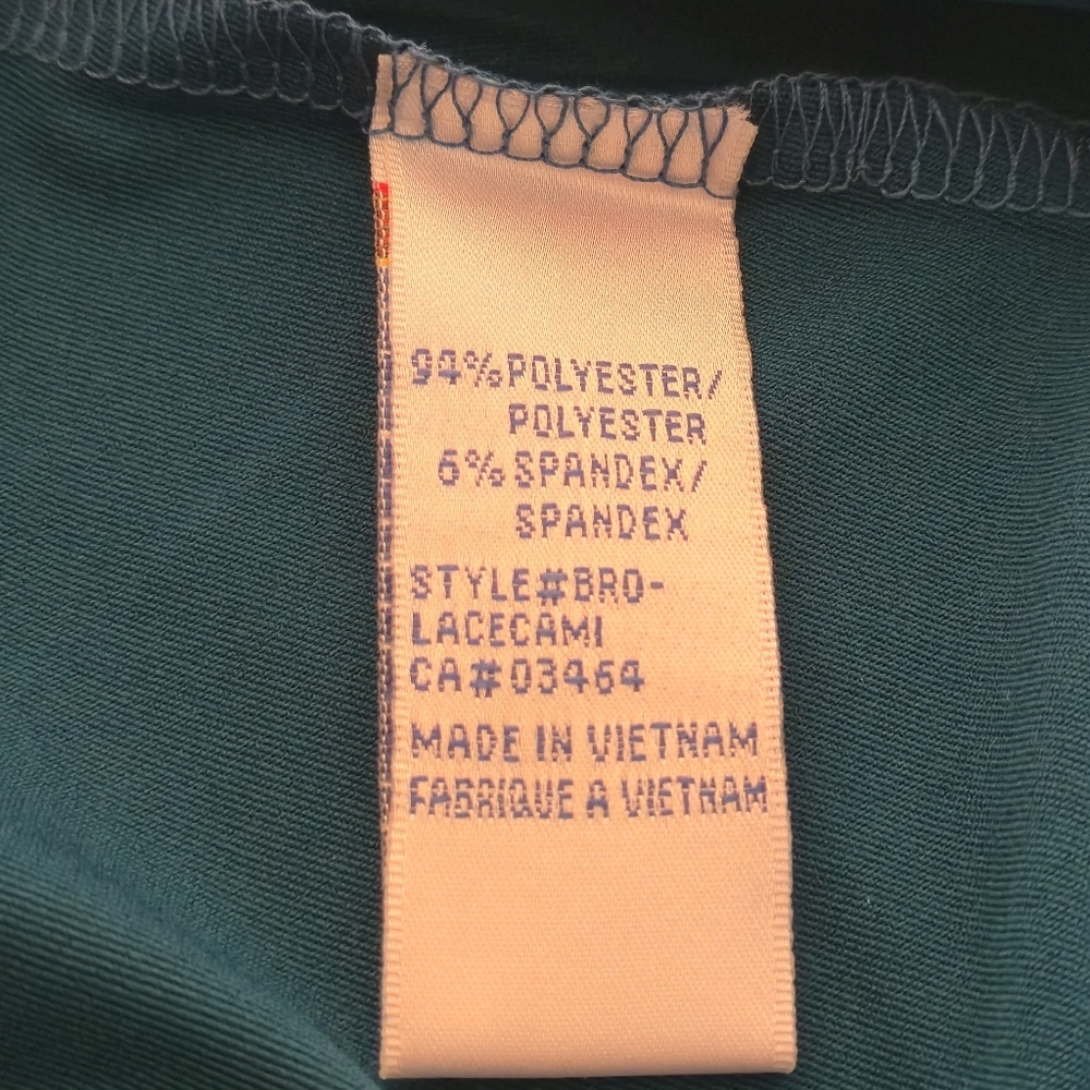 RICKI'S XL Minimalist Teal Lace Tank Top Y2K Layering V-Neck Camisole Basic Chic - Picture 12 of 13